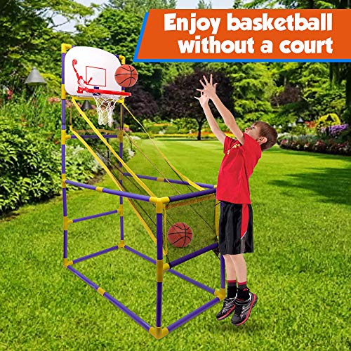 Point Games The Boomer Basketball Hoop Game, Indoor or Outdoor Arcade Sport Toy, Easy to Install, Fun and Entertaining for All Ages