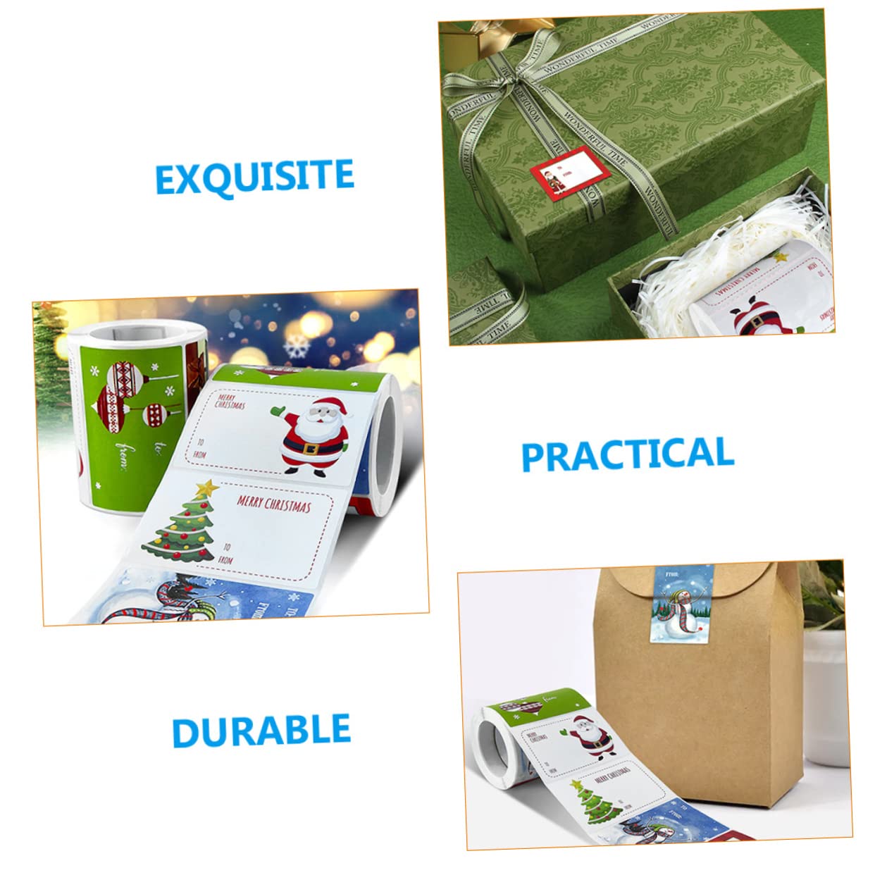 TEHAUX 10rotoli Etichette Natalizie Per Regali Stickers Festivi Autoadesivi Design Per Decorazioni e Etichette Per Confezioni e Decorazioni Artigianali