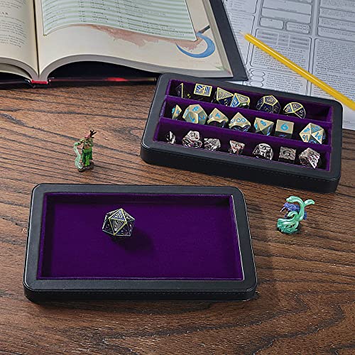 Caja de dados morada Forged Dice y bandeja de tres filas Reliquary 6