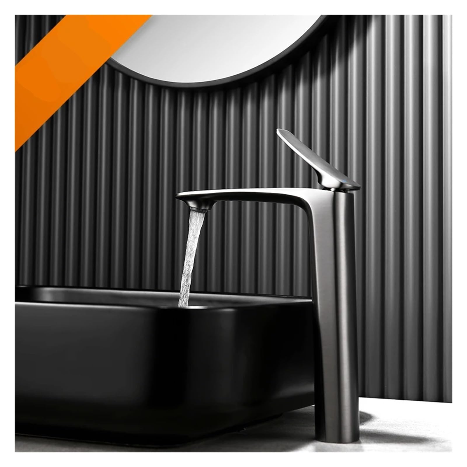 Luksusowe baterie łazienkowe Wysoka bateria umywalkowa Wysoka bateria umywalkowa Kran z ciepłą i zimną wodą Mosiądz Chrom(Chrome Faucet)