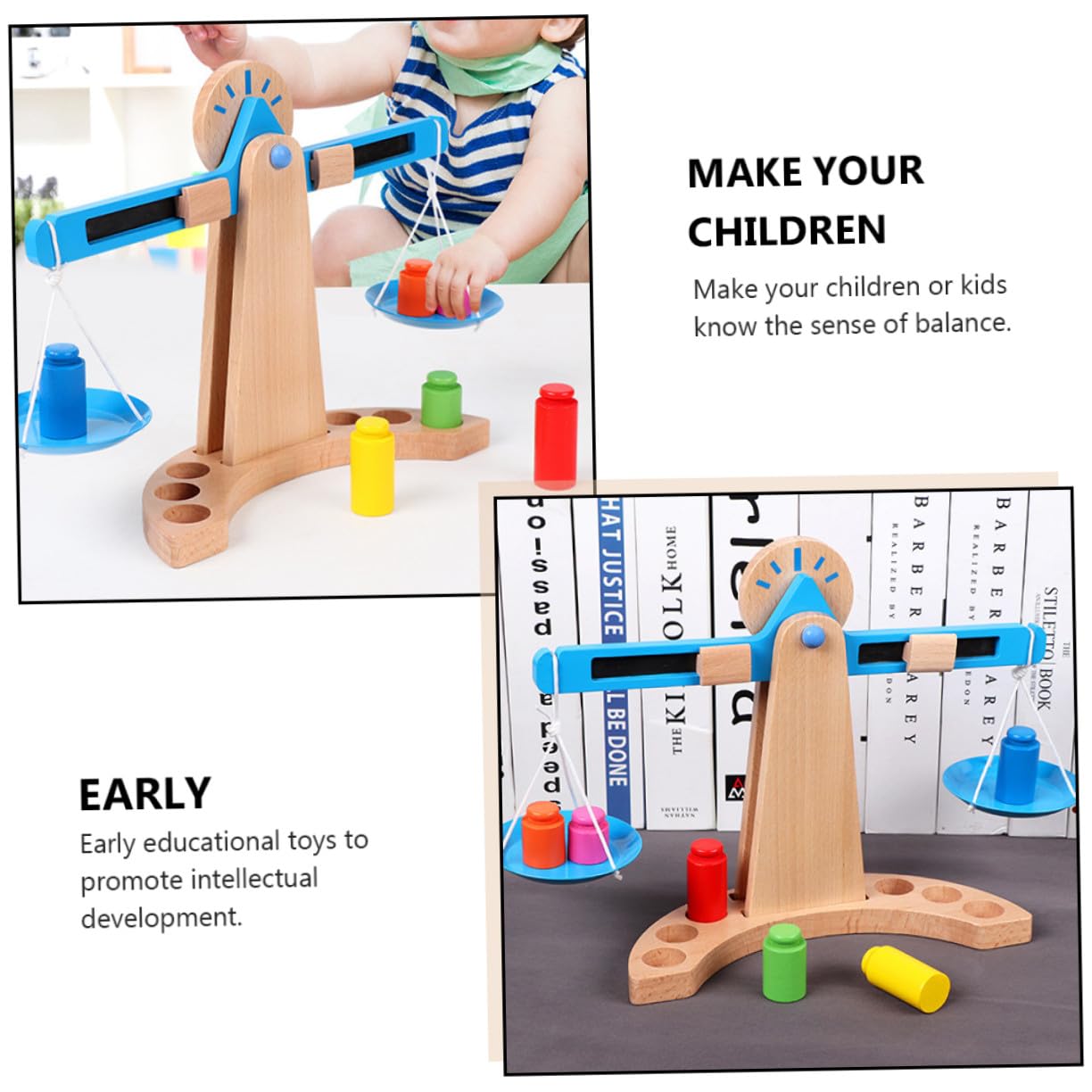 de Madera Educativa para Juguete de Cálculo Temprano con Diseño Seguro y Superficie para Desarrollar Habilidades Matemáticas y Comprensión del Equilibrio Aprendizaje