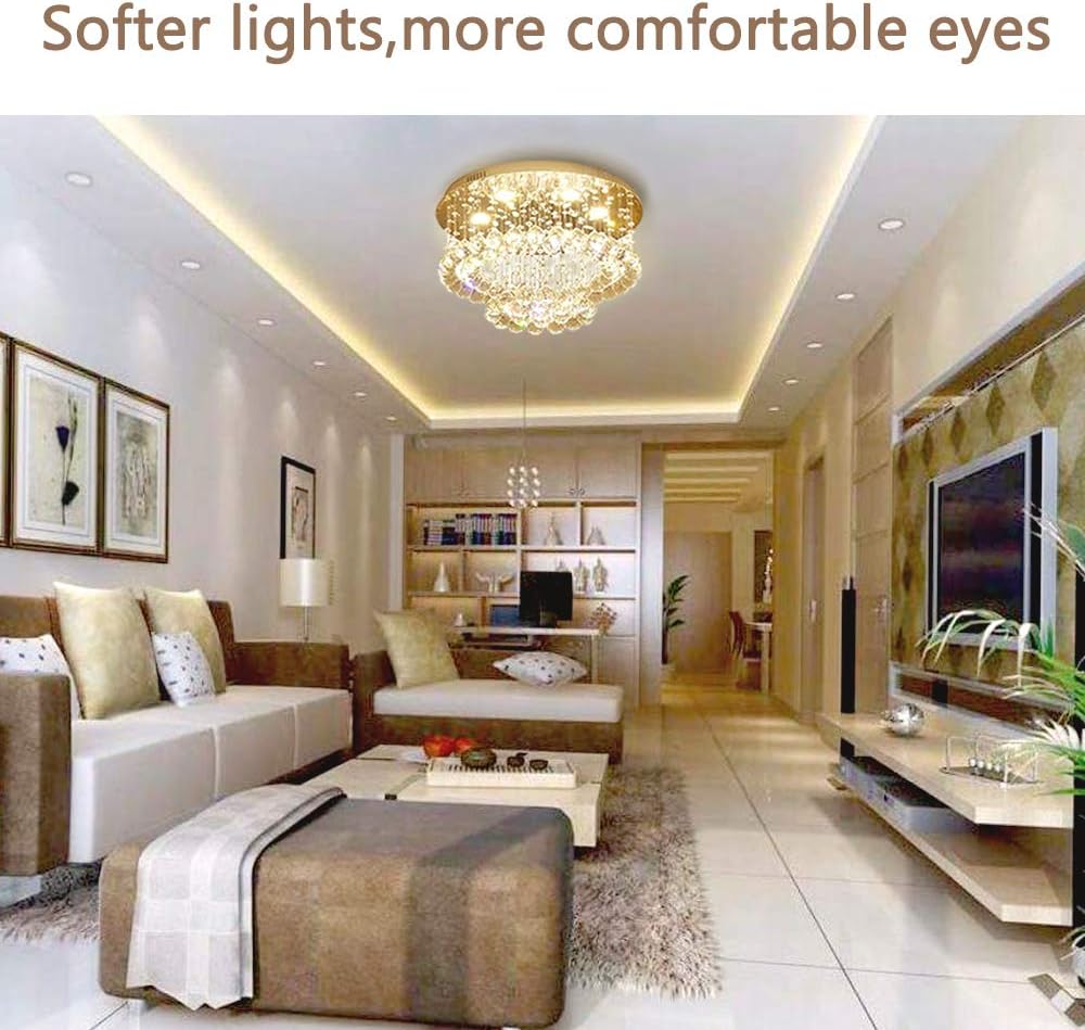 Cheapest 🛒 Modern Crystal Chandelier, Raindrop Pendant Lighting Fixtures, Flush Mount LED Ceiling Light, Hanging Lamp for Living Room, Bedroom, Dining Room