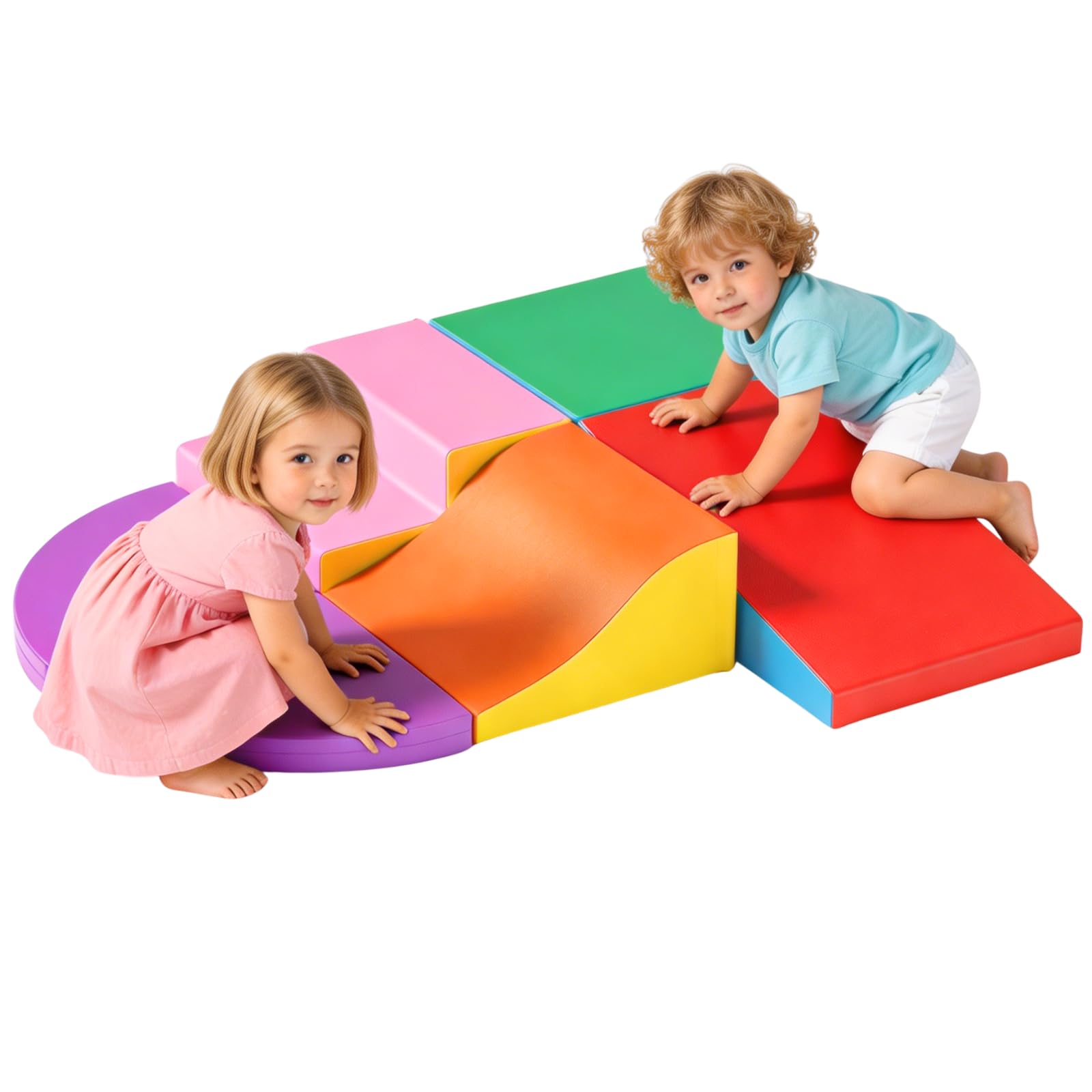 Kletterspielzeug für Kleinkinder 6-teilige Schaumstoff-Kletterblöcke für Kleinkinder 1-3 Jahre, weiches Spielgerät für Gleichgewicht & Koordination