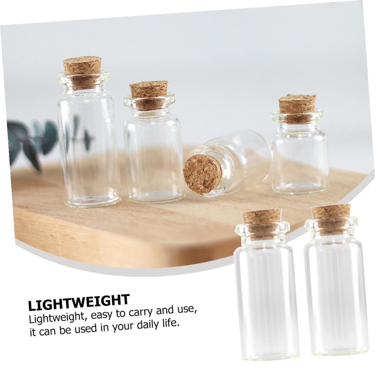 100 Stück Klarglasflaschen mit Korken 3ml Kleine Aufbewahrungsdose aus Glas Leichter und Angenehmer Griff für Dekoration und Haushalt