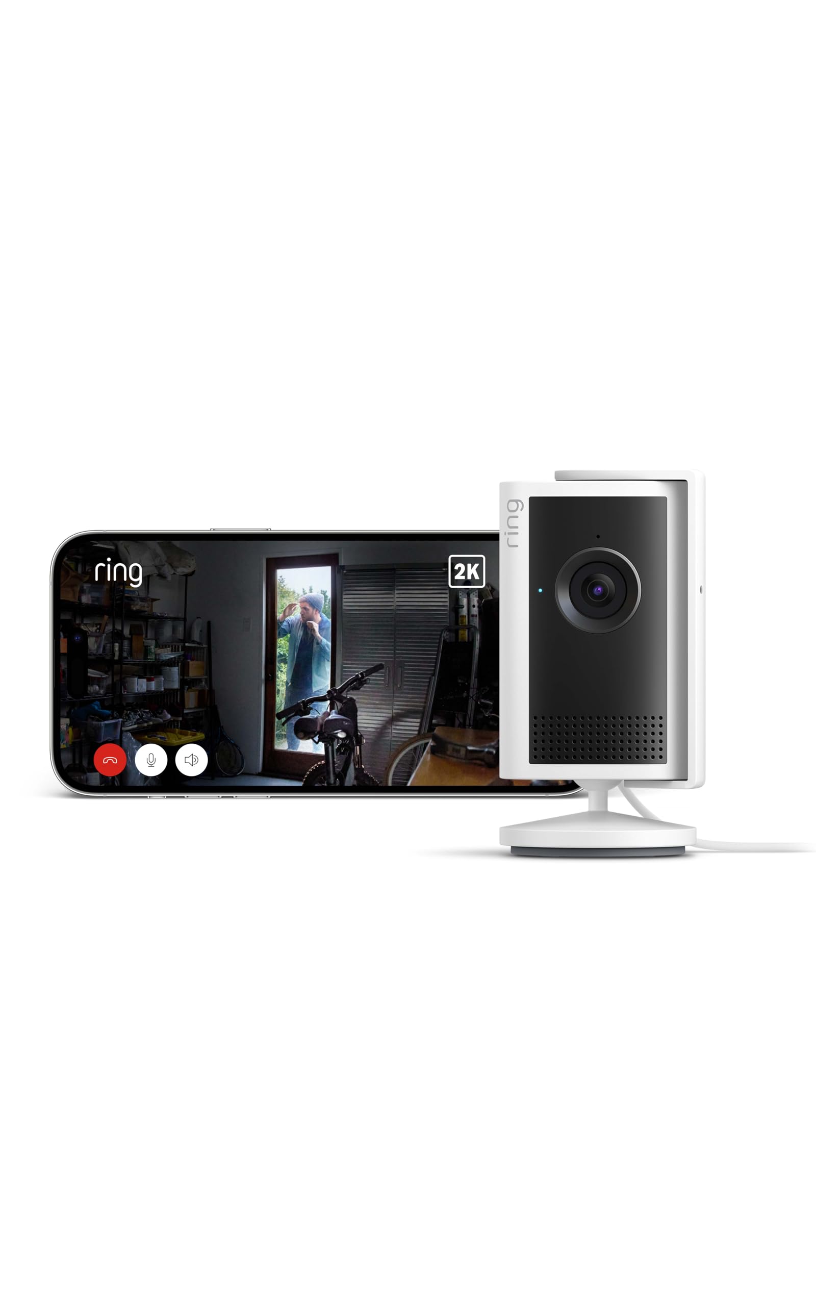 【プライムデー】【67%OFF】【3,000円】 Ring Indoor Cam Plus 4倍ズーム モーション検知 広角2Kビデオの屋内用セキュリティカメラ
