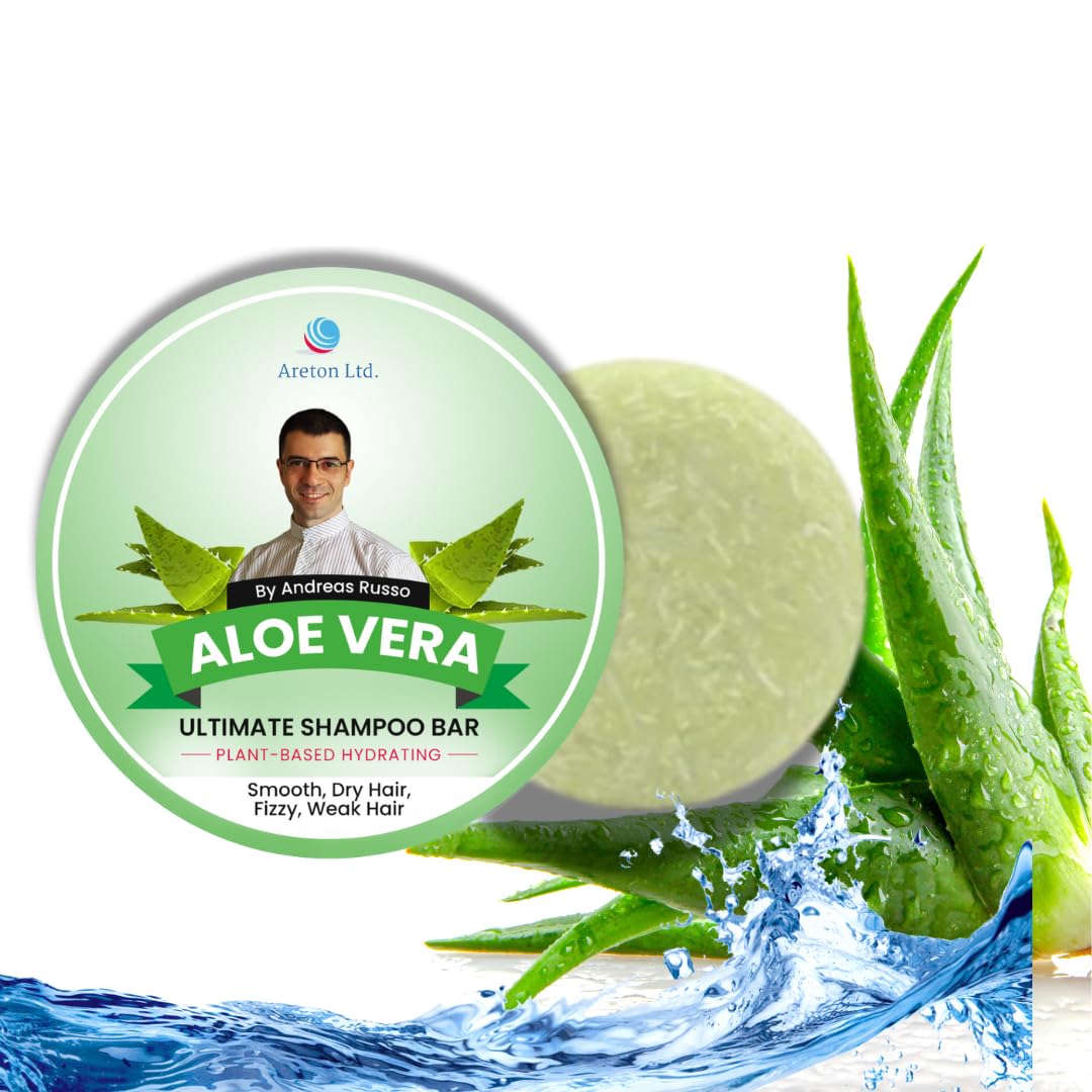 HandMade Aloe Vera Shampoo Bar Natural Conditioning Shampoo for Dry Hair, Prevents Split Ends, SLS Free