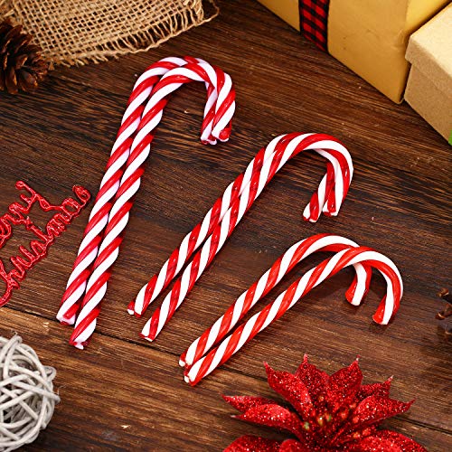 image for Gejoy 50 Pieces Christmas Plastic Candy Cane Christmas Twisted Candy C