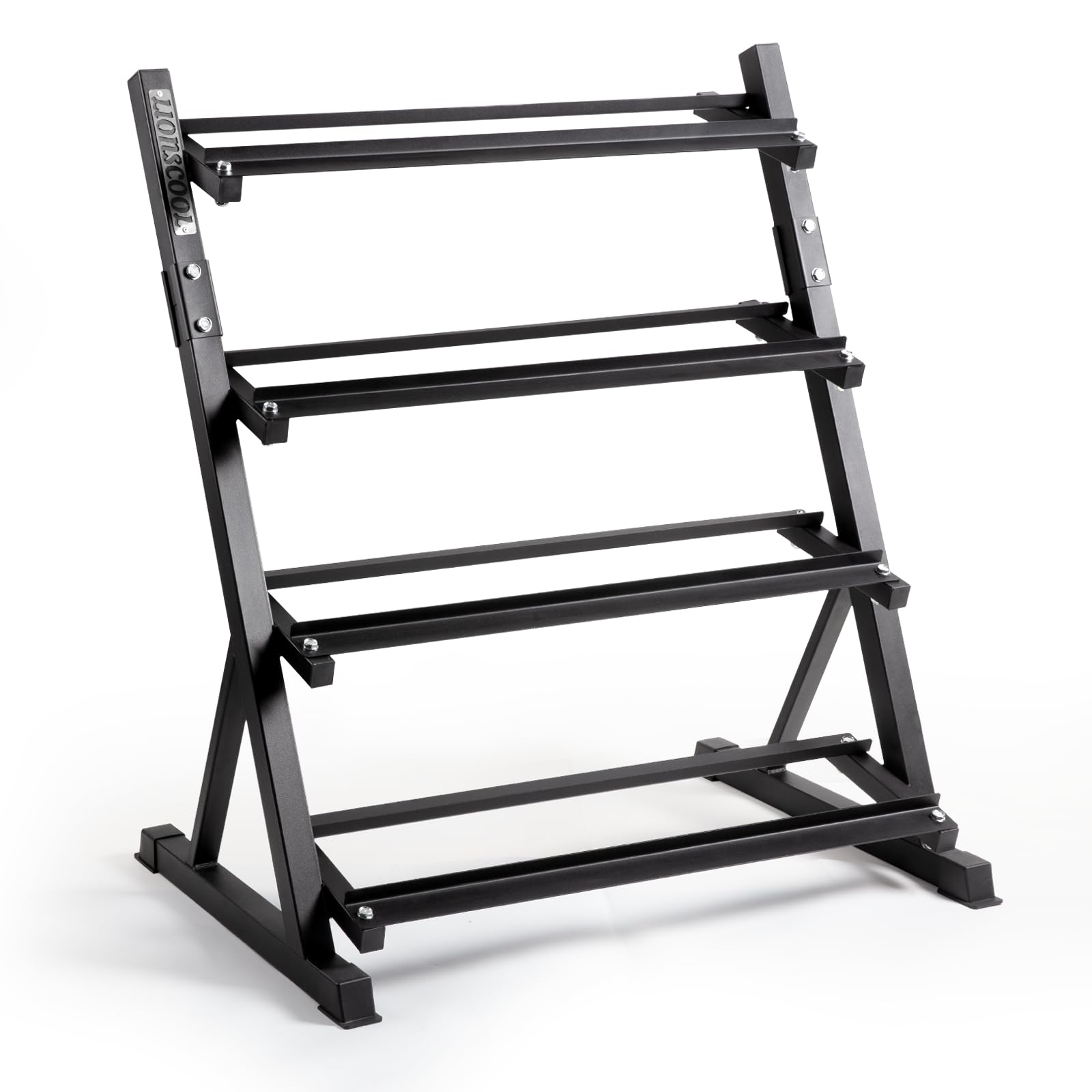 LIONSCOOL Adjustable Dumbbell Rack Stand 4-Tier Heavy Duty Weight Storage Dumbbell Rack for Dumbbells Kettlebells Compact Space-Saving Organizer