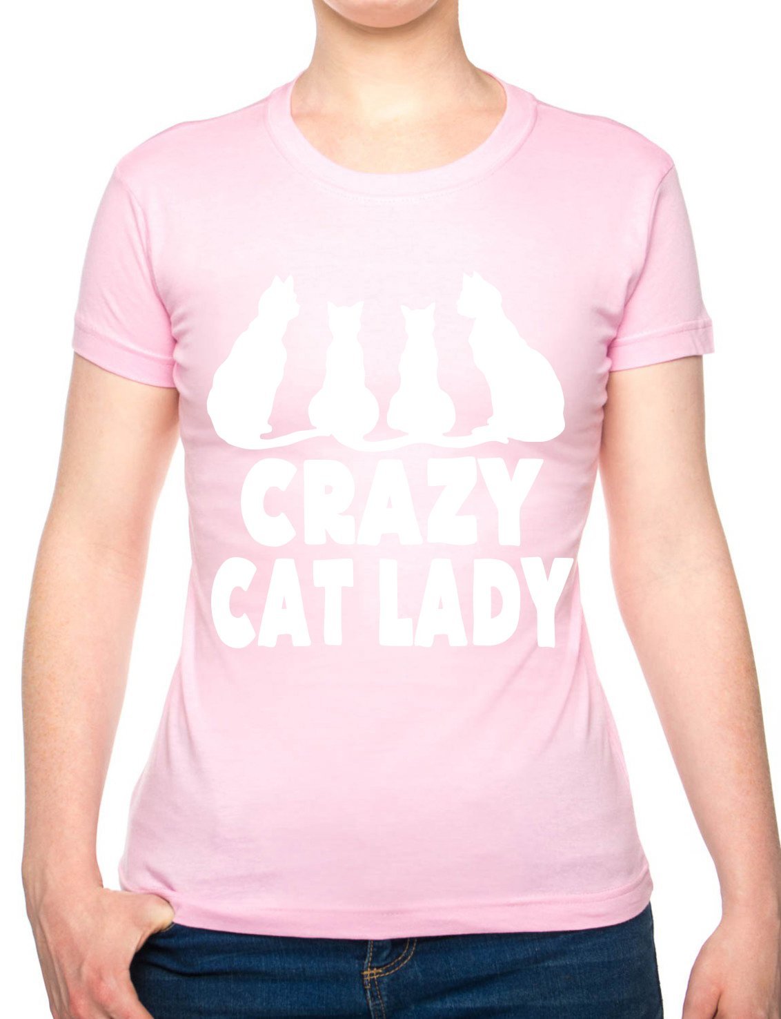 Crazy Cat Lady Ladies T Shirt Unisex Fit XX-Large Pink