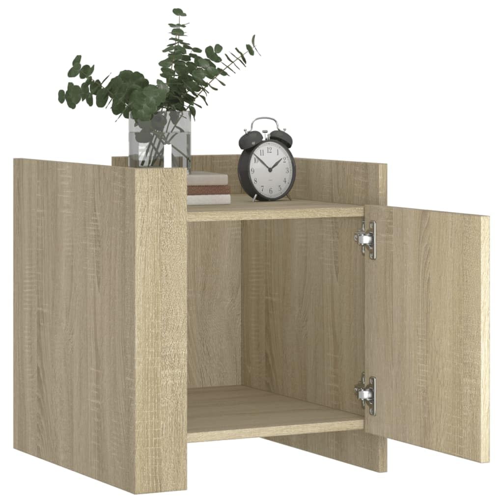 Stilvoller Nachttisch aus Holzwerkstoff mit Stauraum, feuchtigkeitsbeständig und stabil für Schlafzimmer oder Wohnzimmer, Montagemöglichkeiten beidseitig