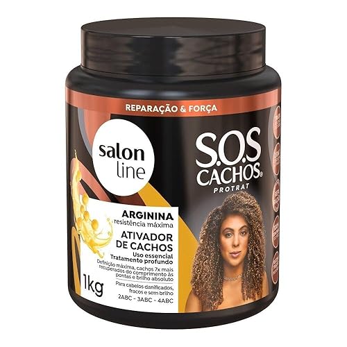 Salon Line - SOS Cachos (Mais Reconstruidos) - Ativador de Cachos Reconstrucao Profunda 2.2 lbs - (SOS Curls (Más Realineado) - Red Activadora de