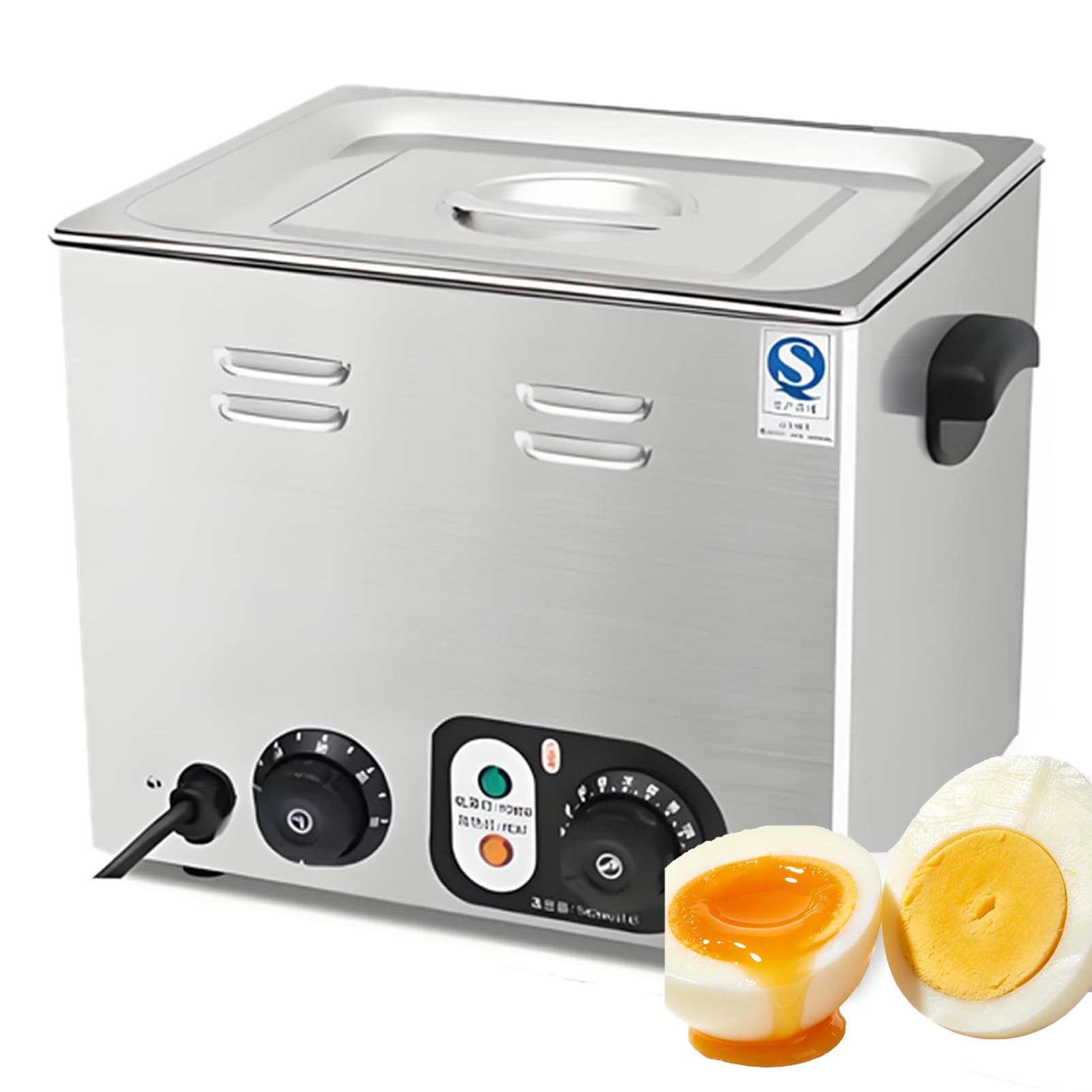 XNZJHPP High-Capacity Stainless Steel Egg Cooker - Commercial Tea Egg & Hot Spring Egg Boiler with Mesh Basket for Buffets, Tea Shops & Large Families - Timed Cooking (Timing withoutgrid)