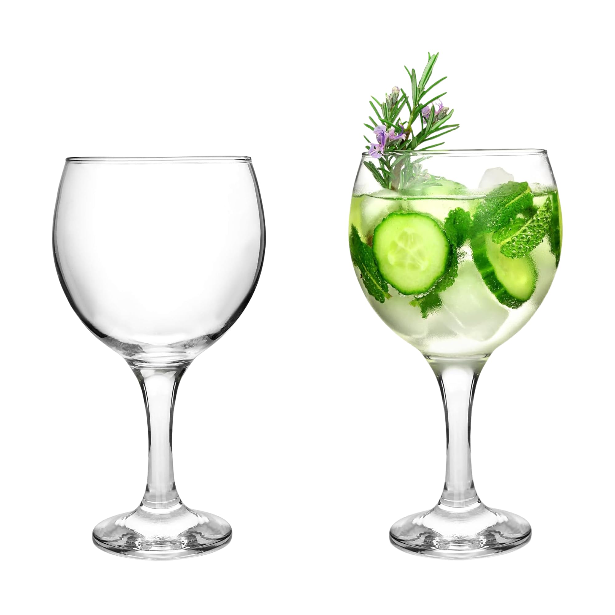 Drinkstuff Gin Balloon Glasses, 645ml Large Copa Glasses for Gin & Tonic & Cocktails, Long Stem, Dishwasher Safe (2)