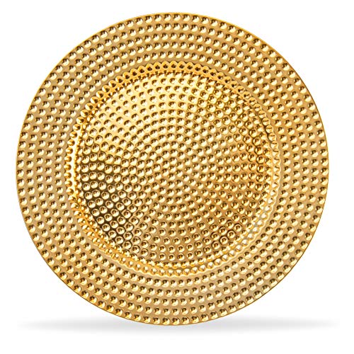Platos cargadores elegantes redondos de 13 pulgadas con anillos para servilletas miniatura 5