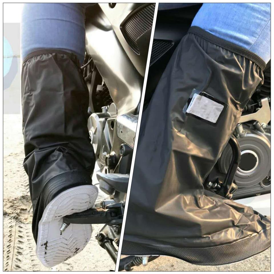 Cubrezapatos impermeables unisex para lluvia, antideslizantes y reforzados, para ciclismo, motocicleta y actividades al aire libre miniatura 5