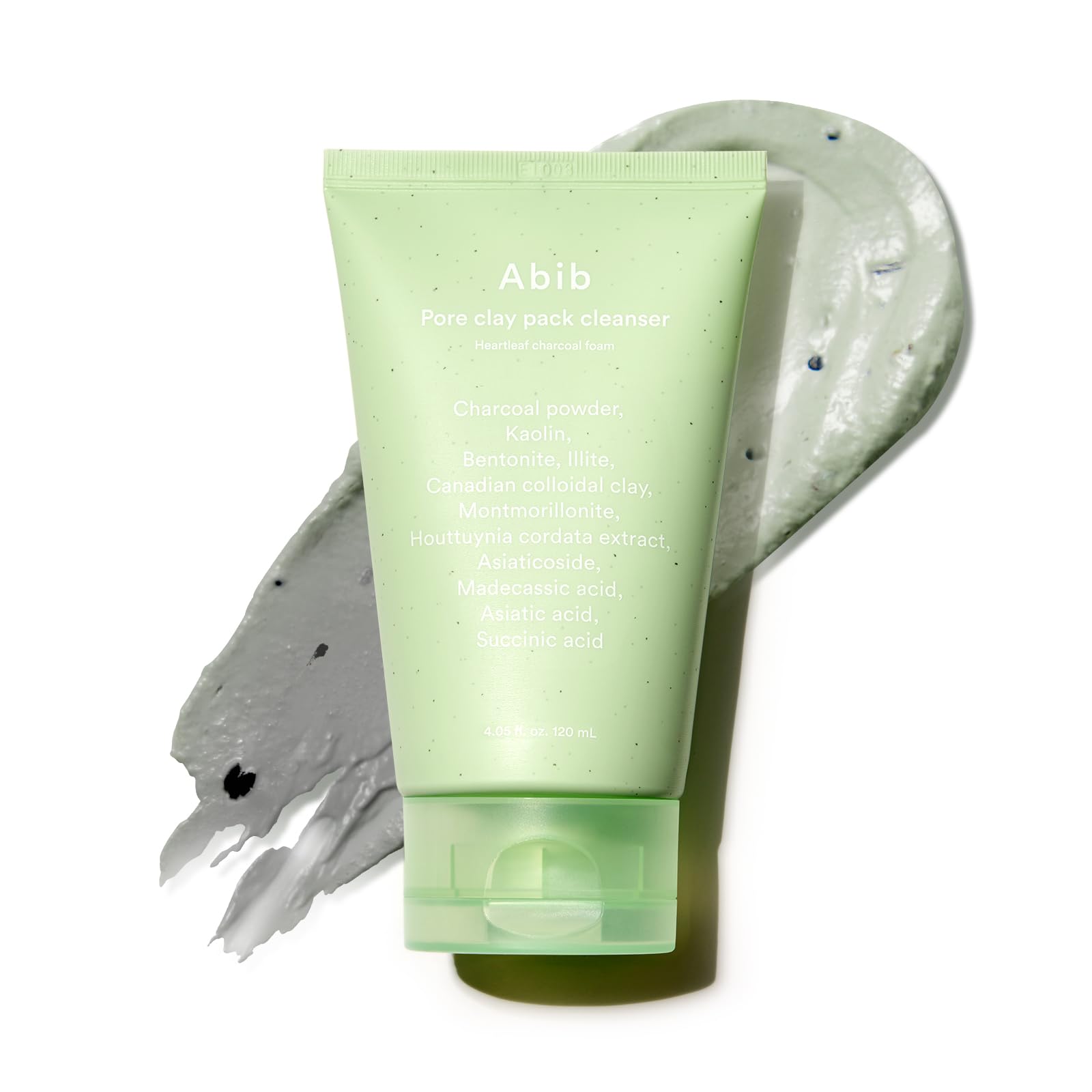 Abib Pore Clay Pack Cleanser Heartleaf Charcoal Foam, 4.05 fl oz, Mousse Form, Oil Control, Unscented