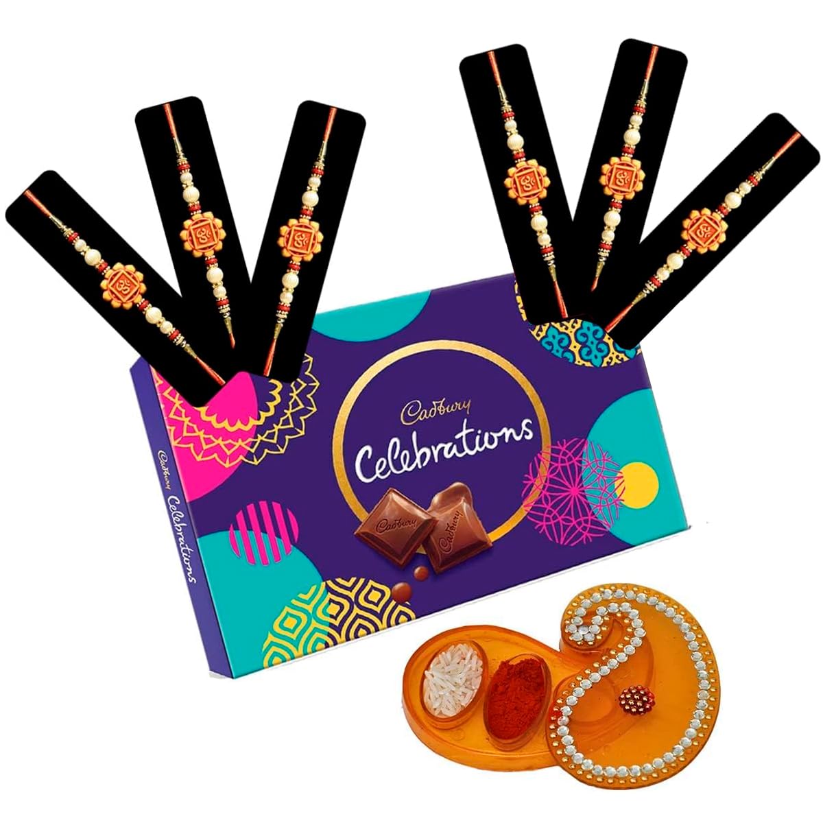 Saugat Traders Om Rakhi For Beloved Brother Set Of 6 With Chocolate Pack - Handmade Exclusive Rakhi For Bhaiya - Exclusive Rakhi For Bhai - Premium Rakhi With Roli Chawal Chopra, 490 Gm (B0B65S5L2L) Amazon Price History, Amazon Price Tracker