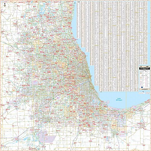 Chicago IL carte murale poster géographique géant plan ville Illinois