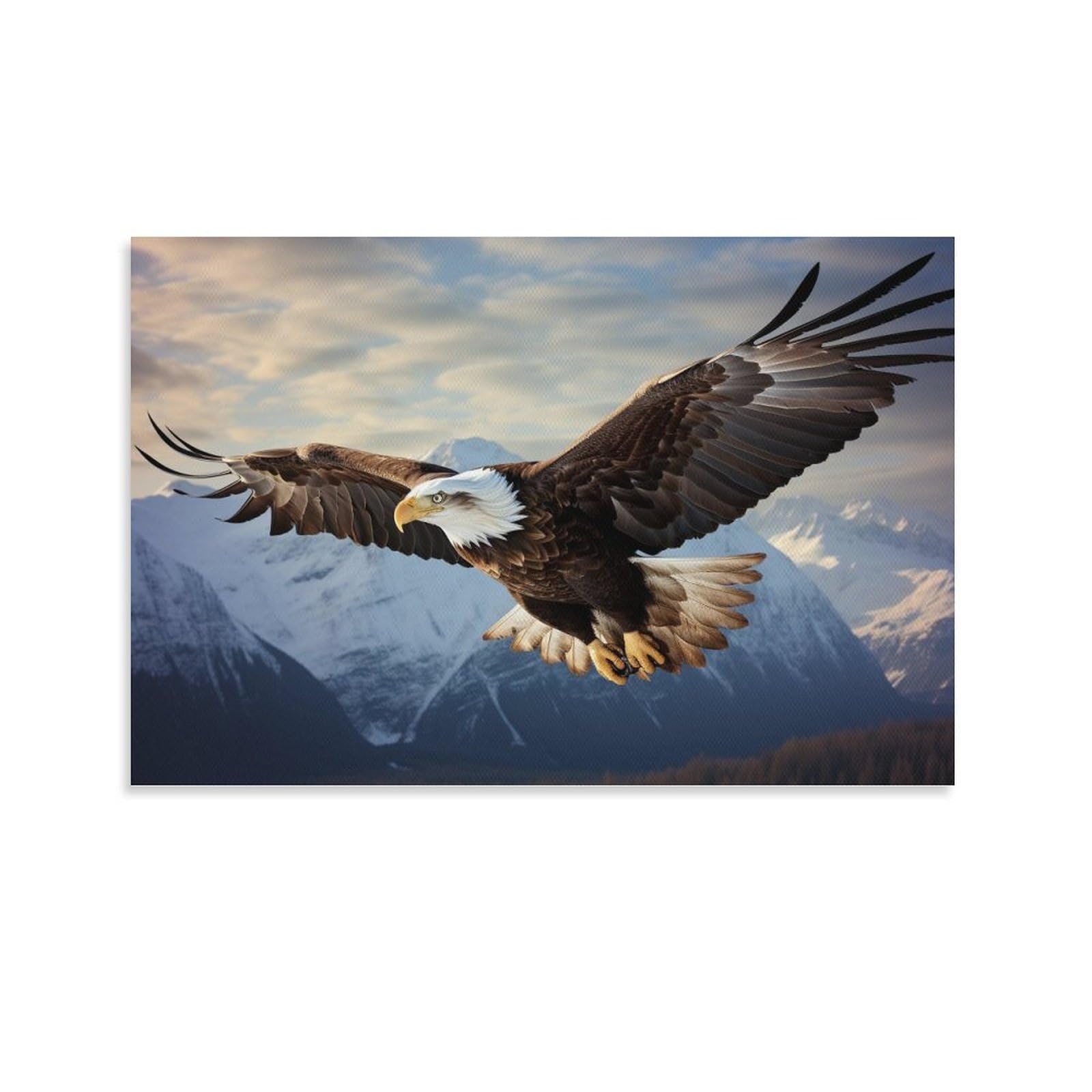 Foccar Unframe-Flying Bird Animal Flying Bird Animal Canvas Wall Decor Vintage Nature Landscape Eagle Poster Wall Art For Living Room Bedroom Artwork
