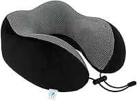 Travesseiro de Pescoço Formato U para Viagem Avião Carro Ônibus Almofada Ortopédica Ergonômica com Espuma Viscoelástica para Cervical, Cabeça e Pescoco Adulto - NRSHOP (Preto)