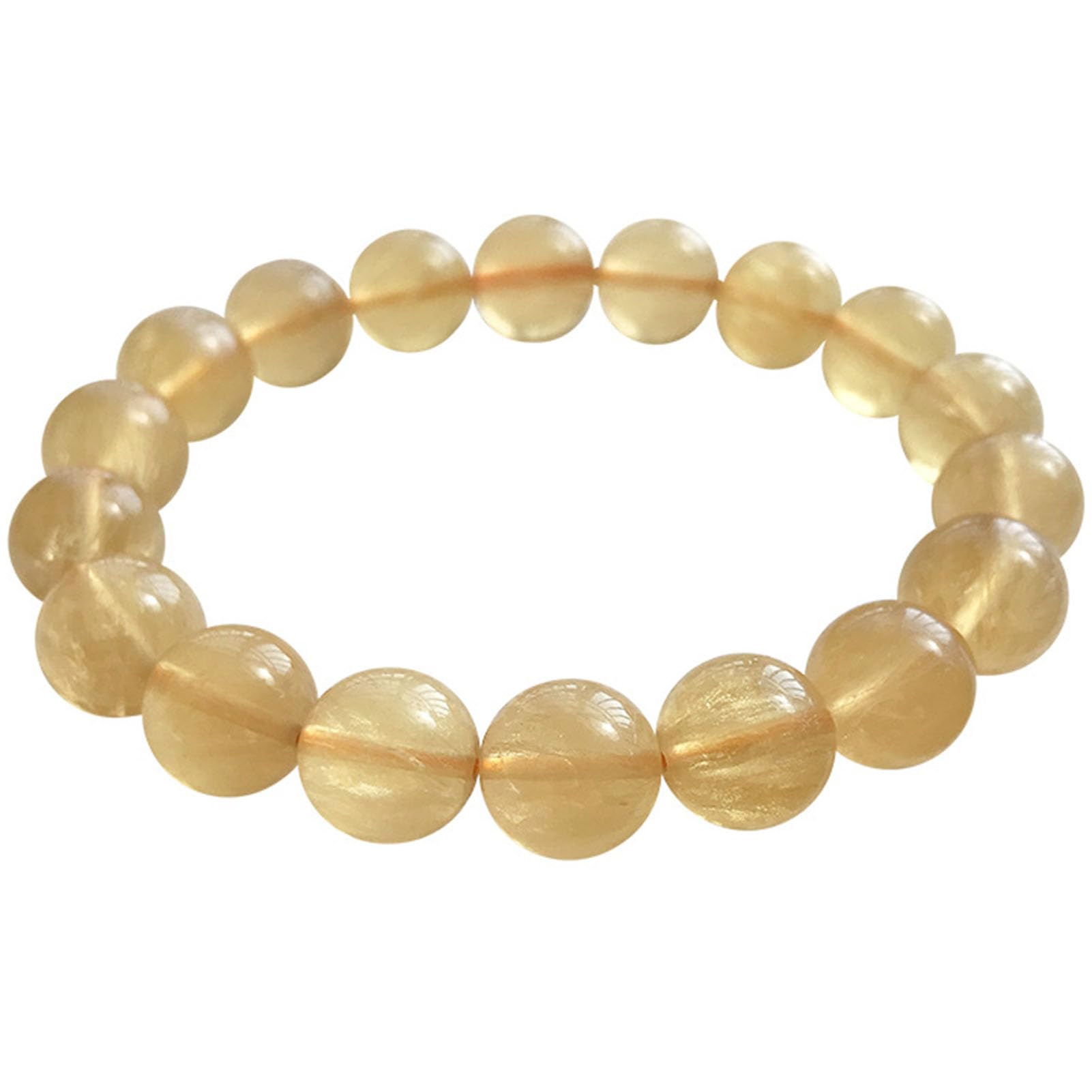 Pulseras De Cuentas para Mujeres,Pulsera De Piedras Preciosas De Cristal Curativo Natural,Pulsera para Aliviar El Estrés Y La Ansiedad Joyería Amarilla Hecha A Mano Regalos