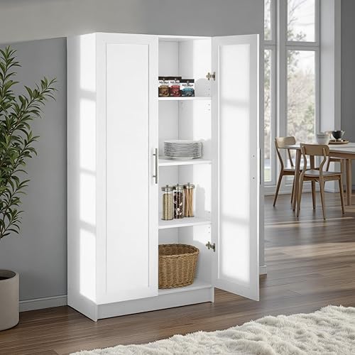 Miniatura 2 de Prepac Elite 65" Tall Storage Cabinet with Panel Doors, Double Door Wood Kitchen Pantry, Dining Room Cupboard with 2 Adjustable and 1 Fixed Shelf