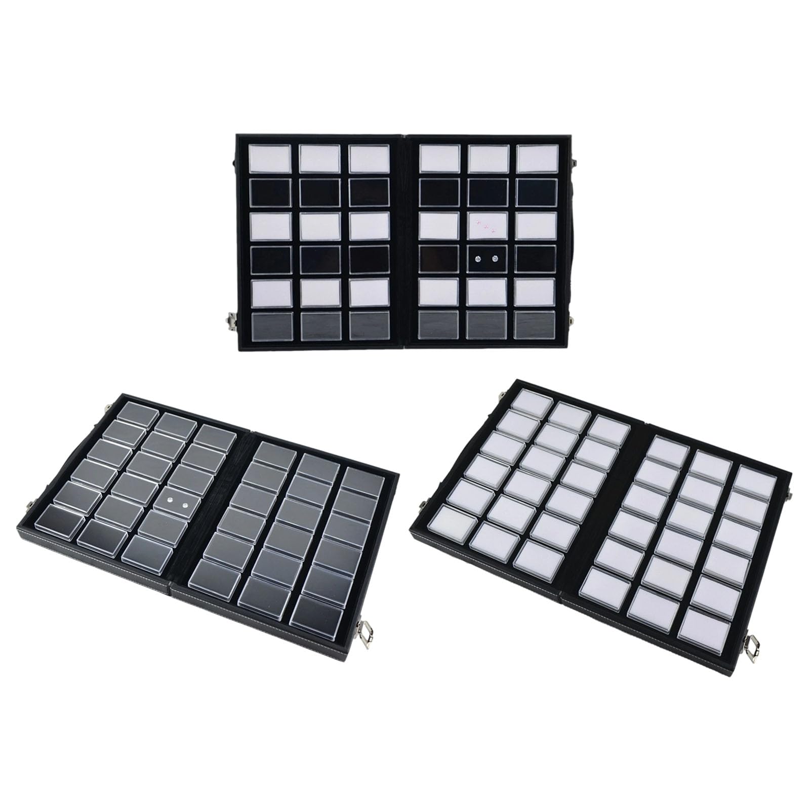 Expositor acrílico para joyas Organizador， Joyero rectangular acrílico con organizador mango de cuero