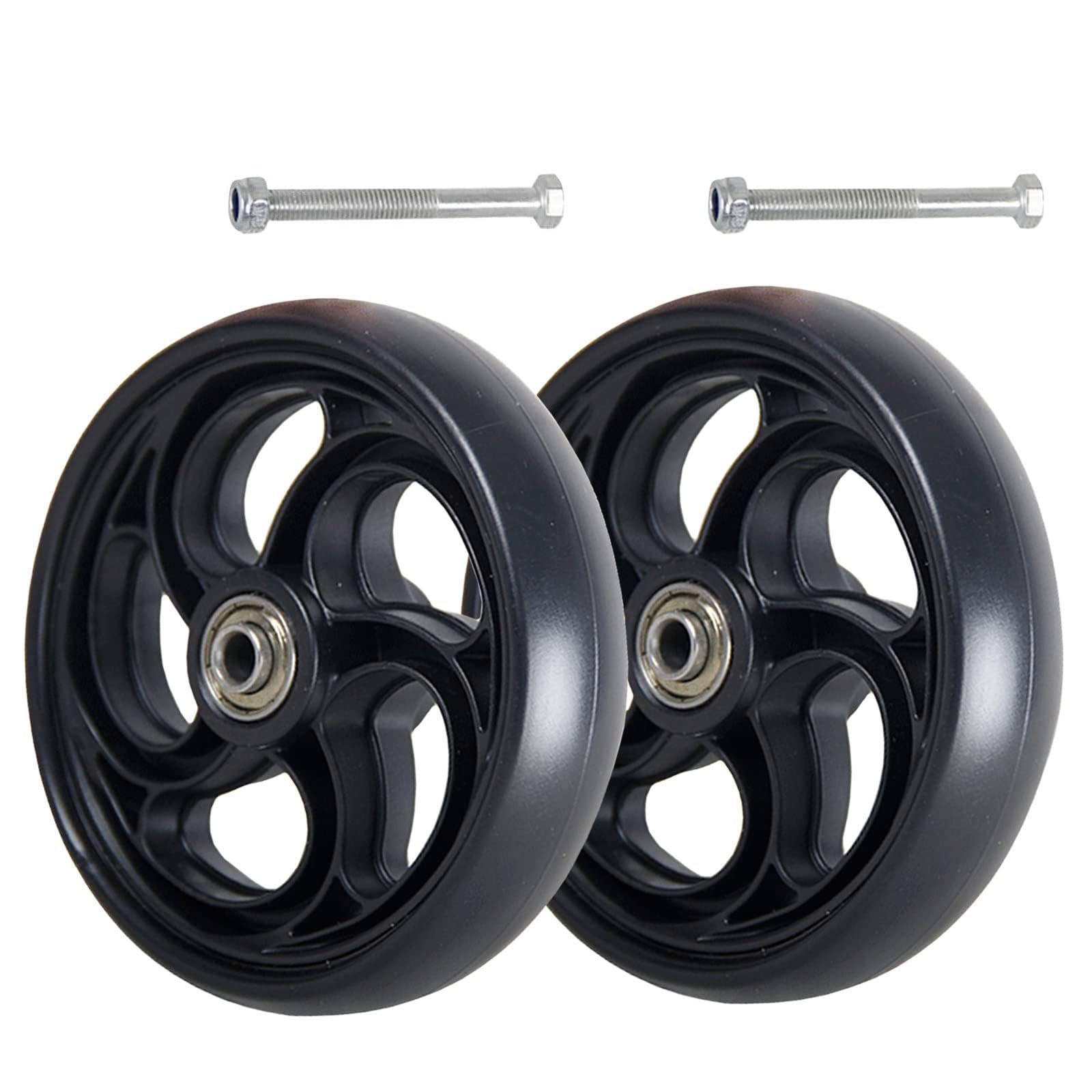 UYSELA 2 Piezas 5/6/8 Pulgadas Delantero Rueda Repuesto Repuestos sillas de Ruedas Ruedas Delanteras para sillas de Ruedas, Ruedas de Goma Antideslizantes,15cm/6Inch