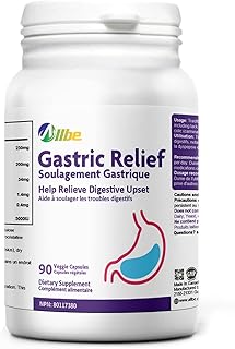 ALLBE Gastric Relief Veggie Capsules, 230mg Broccoli Extract, 200mg Ginger Extract with Zinc & Magnesium Supplements, Pack of 90 Servings Digestive Upset Relief Capsules, Serving Size: 1 Capsule
