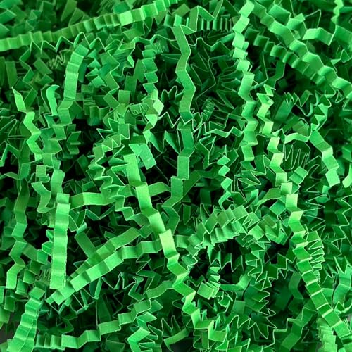 Corlcol 1LB Crinkle Cut Paper Shred Filler for Gift Box Bag and Basket On Holidays (Forest Green)