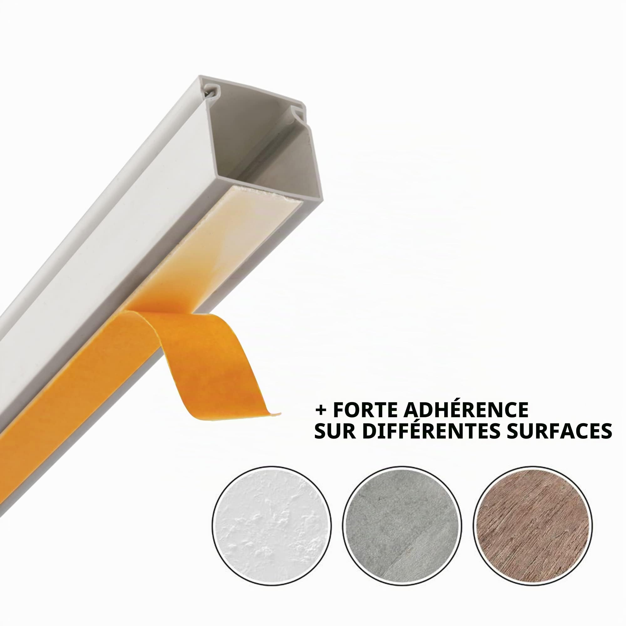 Lion Electric Goulotte autocollante blanche 25 x 16 mm | 12 x 1 m – Guide-câbles pour cacher les câbles – Passe-câbles avec différentes tailles sans perçage – Pour bureau, mur, sol