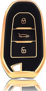 OFFCURVE Key Cover, Car Key Cover Car Key Case Key Case 3 Keys Fit For Peugeot 3008 5008 208 308 408 508 307 Citroen C1 C3 C4 C5 Grand Picasso DS3 DS5 Cactus C3XR
