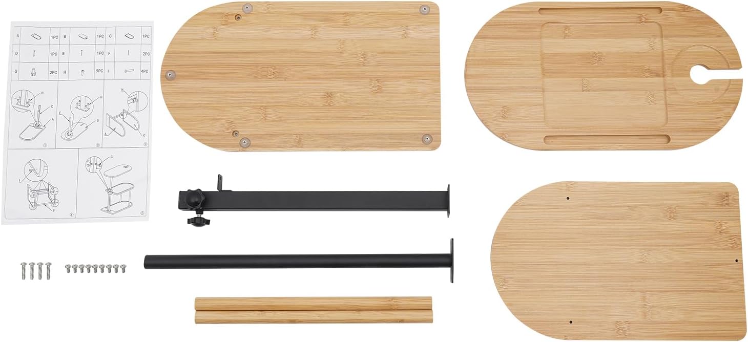 Bamboo Bathtub Tray Table with Adjustable Height, 3-Tier Freestanding Bathtub Caddy for Tub Against Wall, 360° Rotatable Bath Tub Tray for Bath Home Spa Bathtub