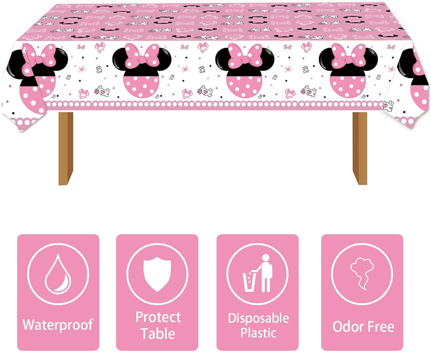 118 Pcs Pink 1st Birthday Party Supplies Girls One Paper Plates Napkins Cups Forks Tablecloth Banner for Girl's 1st Birthday Baby Shower Party Decorations, Serve 20