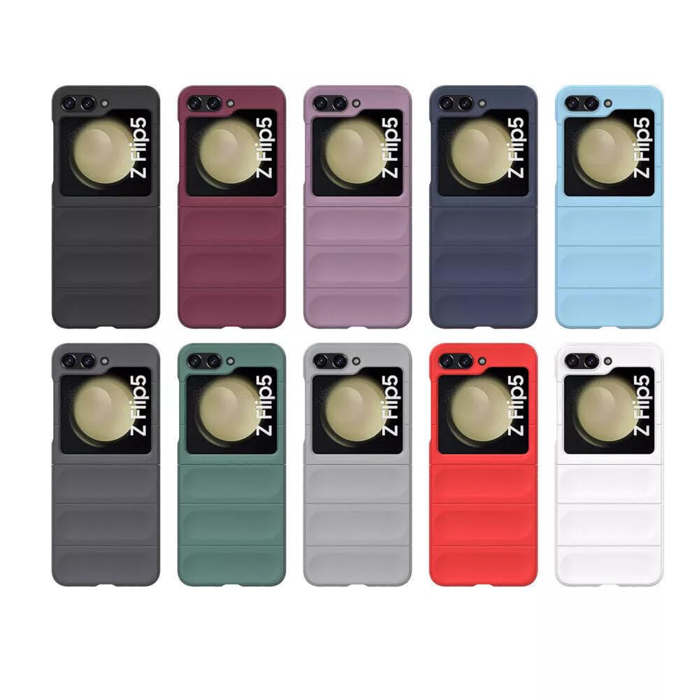 Generic Pour Samsung Galaxy Z Flip 7 FE (couleur : moitié transparent) coque arrière en silicone rigide antichoc