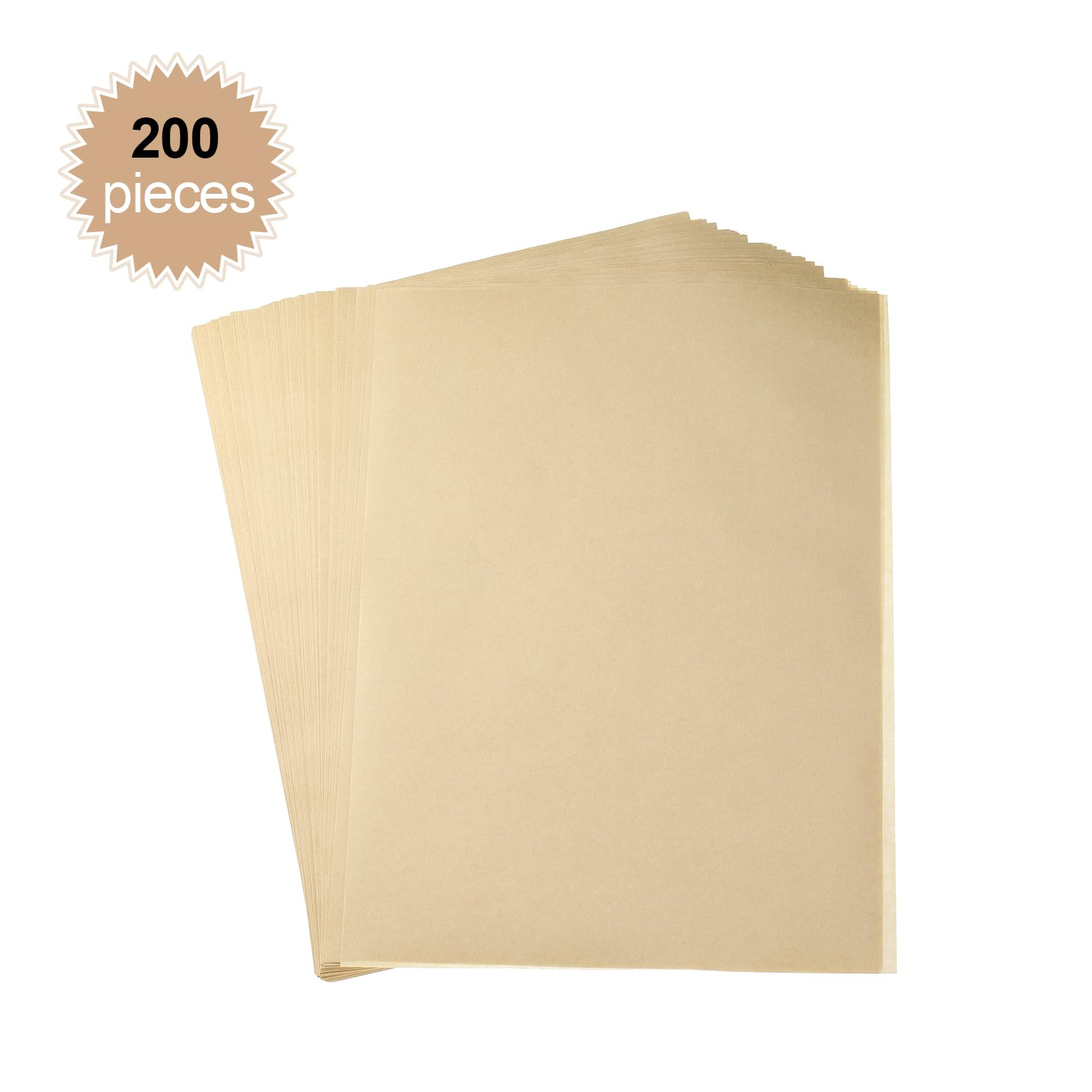 QUARKZMAN 200pcs Papel para Envolver Alimentos sin Blanquear, Papel Antigrasa de Embalaje Envoltorio Encerado para Patatas Fritas Hamburguesa Sándwiches Cestas de Picnic Bandeja, 60x40cm