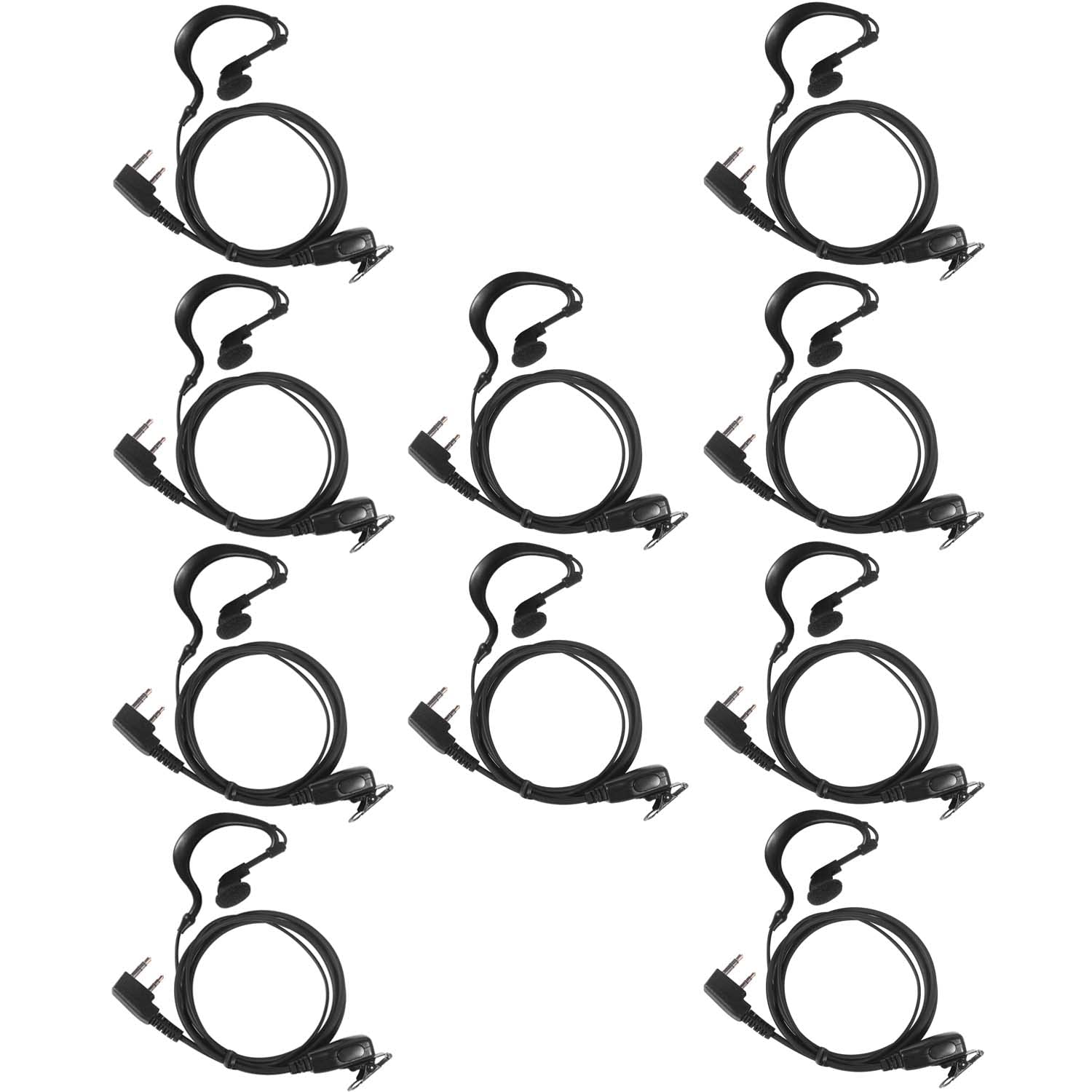 KANMIT Kenwood Earpiece with mic Walkie Talkie Headset for Baofeng uv-5r uv-9r bf-888s bf-f8hp tk-2202 tk-2402 tk-3402 nx-200 nx-320 Radio with PU G