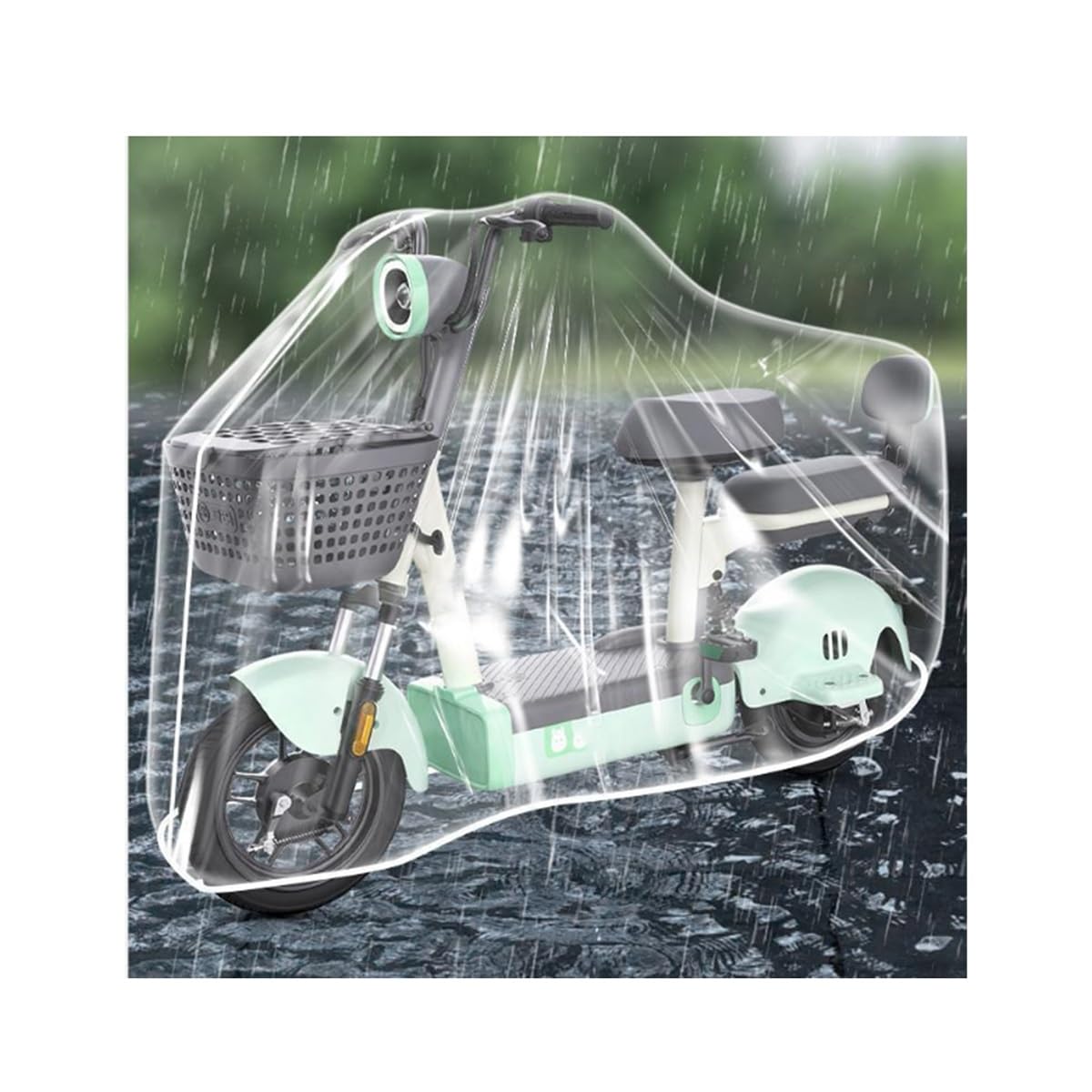 Funda impermeable para exteriores para scooter eléctrico y bicicleta, cubierta transparente a prueba de polvo, cubierta de almacenamiento de protección completa para bicicleta eléctrica y ciclomotor