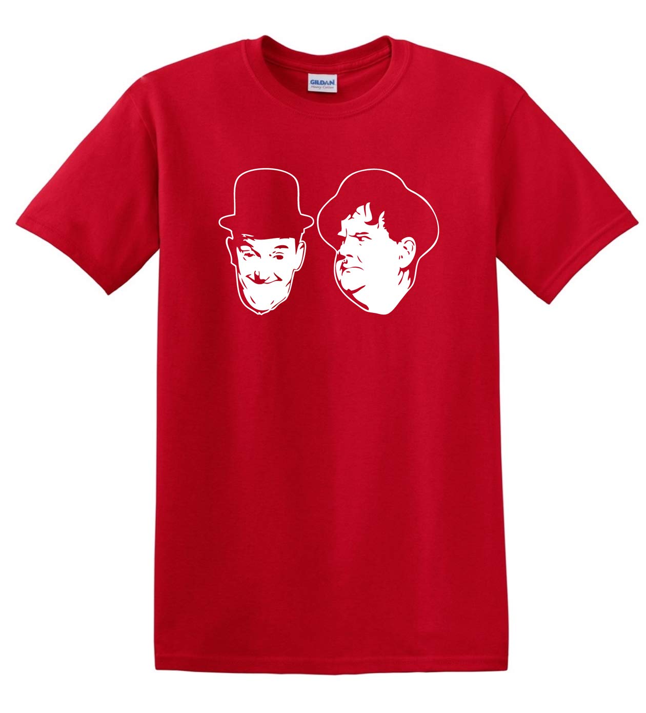 Revolutionary Tees Laurel and Hardy Comedy Legends Retro Film T-Shirt Red