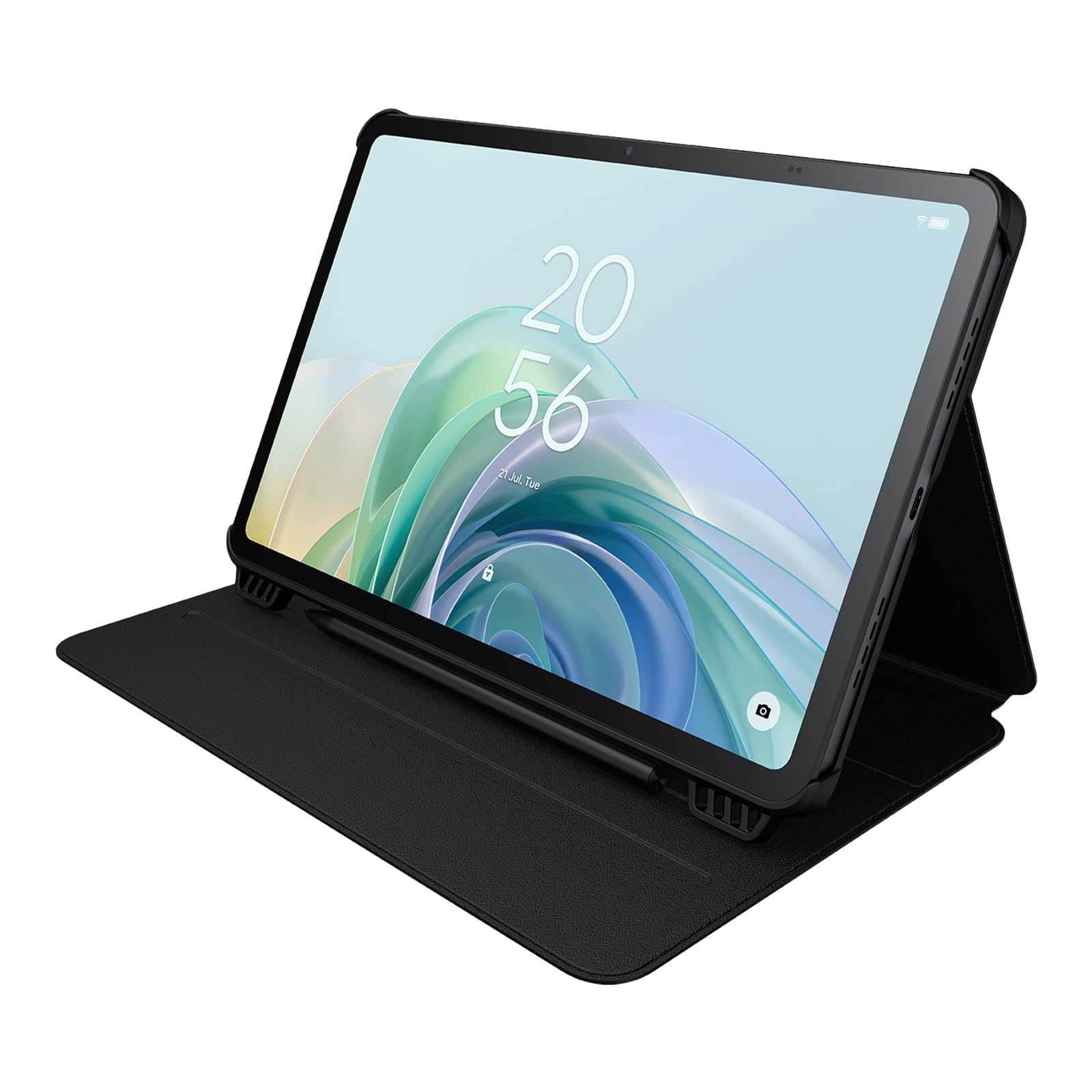 TCL Tablet-Hülle für Tab 11 Gen 2 – Schlanke PU-Leder Flipcover mit 3 verstellbaren Winkeln, magnetischer Stifthalterung & Auto Sleep/Wake-Funktion – Schwarz