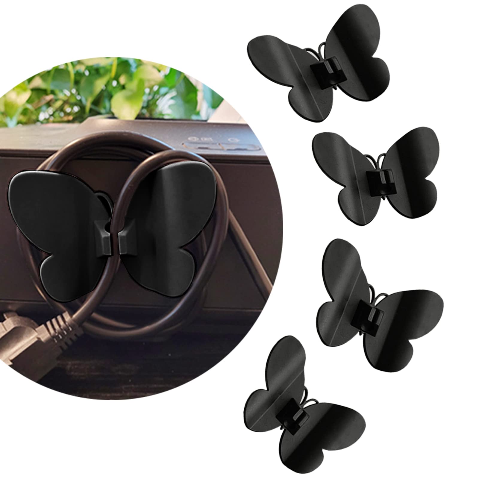 MISNODE 8 Pack Cord Organizer For Appliances,Butterfly Shape Kitchen Winder Flexible Wire Storage,Kitchen Mixer Cable Wrap Wire Storage Attachment, Black