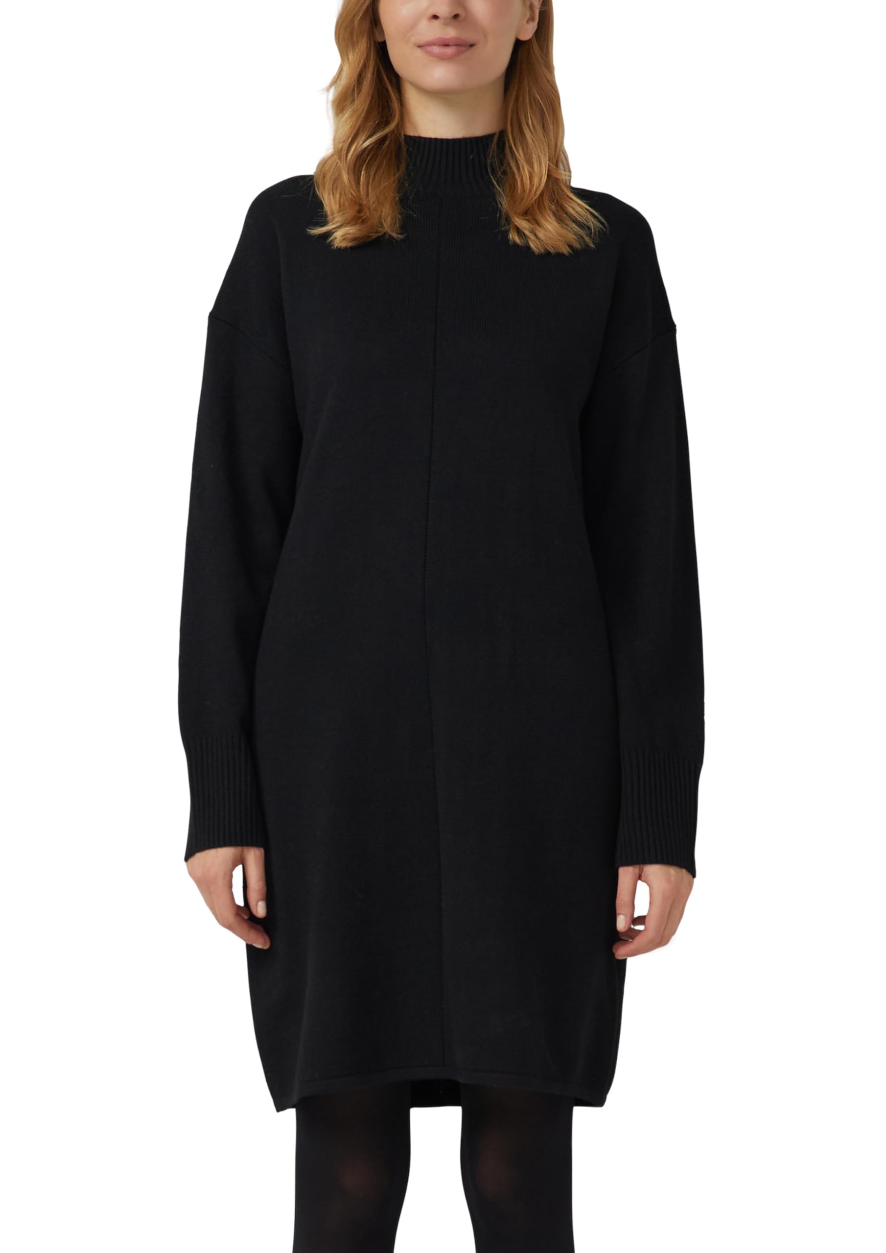 s.Oliver Kurzes Strickkleid mit Stehkragen und Naht-Details