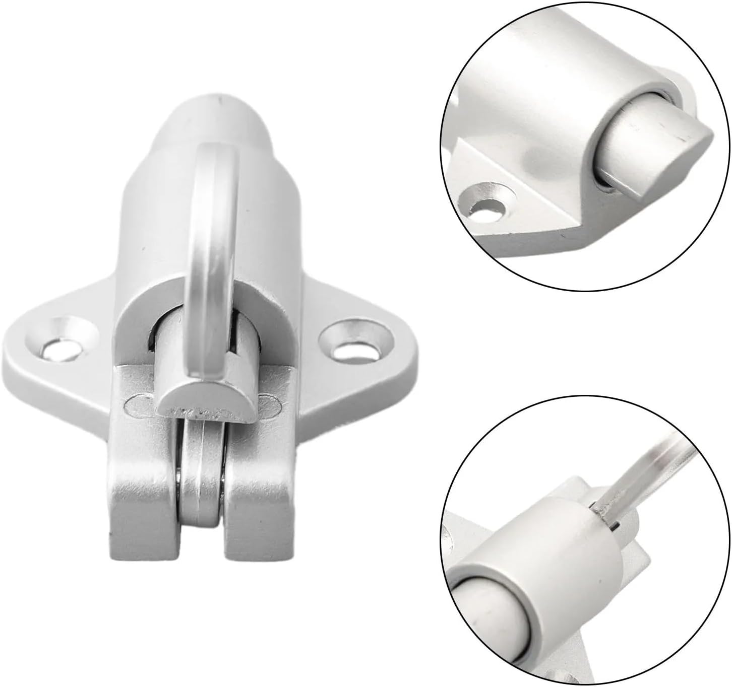 Aluminum Alloy Door Latch Automatic Spring Bounce Door Bolt Home Hardware Gate Safety Latch Lock 1Pcs