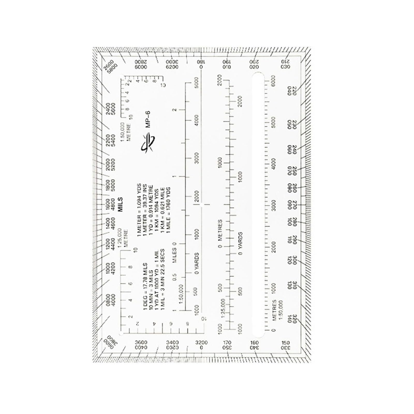 Rapporteur militaire 1:25000 outil mesure coordonnées lecture cartes 152x105mm
