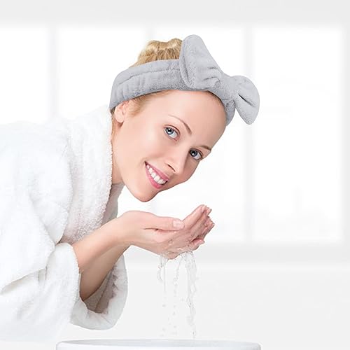 Miniatura 5 de 6 diademas de spa, banda para el cabello para lavar la cara, banda para el pelo con lazo, diadema de maquillaje, diademas para el cuidado de la
