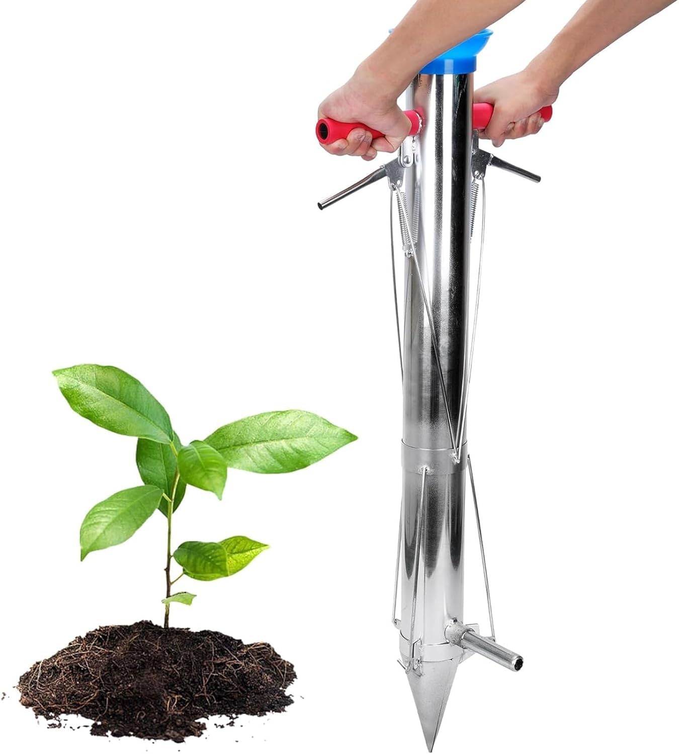 Seedling Transplanter, Long-handled Bulb Planting Tool, Multi-Functional Vegetable Seedling Transplanter, Seedling Transplant Tongs with Soft Grip, 12CM Depth, Gardening Tool, for Planting Use, Yard