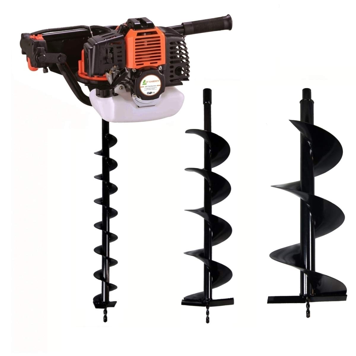 Tarière thermique 52 cm3 - 3 CV + lot de 3 mèches (80, 150 et 250 mm)