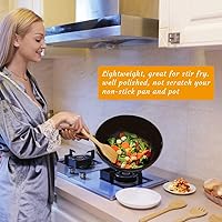 Vista 2 de Bamboo Kitchen Utensils, 6 pcs Nonstick Spatula Tools with Handles, Heat Resistant Spatula Set, Non-stick Cooking Utensil, Premium Wooden Spoon Sets