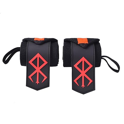 Miniatura 8 de Muñequeras de anime Berserk para hombres de levantamiento de pesas, muñequeras de gimnasio con bucle para el pulgar, protege el dolor de muñeca,