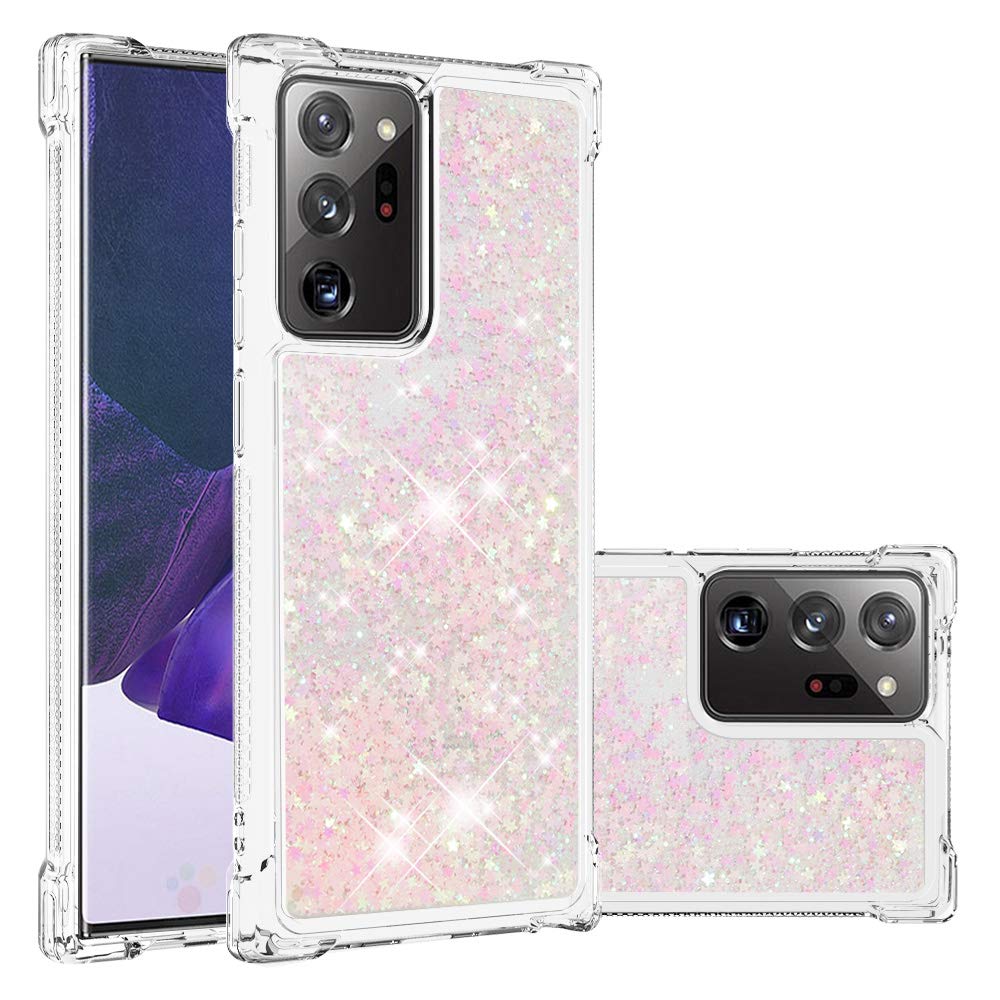 Transparent Liquid Case für Galaxy Note 20 Ultra, Silicone Phone Case Glitter Floating Liquid Cover Ultra Slim Bumper Case Sparkly Back Case Resistant Hard compatible with Samsung Galaxy Note 20 Ultra